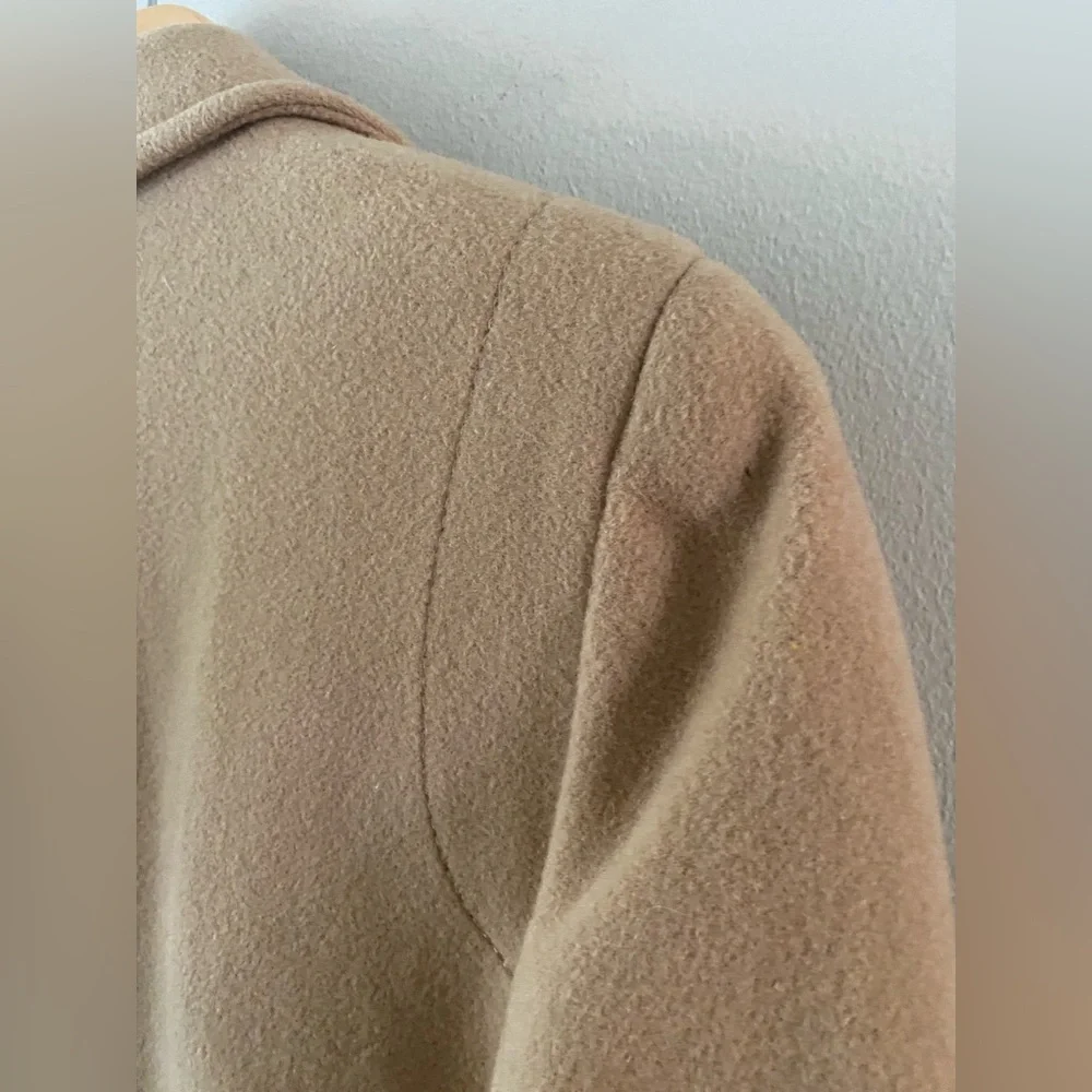 DKNY Classic WOMEN'S SINGLE BREASTED WOOL BLEND COAT IN CAMEL SIZE 10